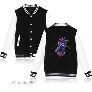 Jaquetas femininas Song Kda Kpop the Baddest Streetwear Cool Baseball Jacket Impresso Homens / Mulheres Estilo Casual Manga Longa Homens / Mulheres Fhdw