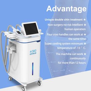 Directly effect -14° 360° surrounding freeze CRYO slimming cellulite reduce slimming 4 Handles Freezing Fat Cryolipolysis with blue light laser beauty machine