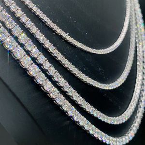 Ожерелье-браслет Pass Diamond Tester Iced Out Bling Муассанит с бриллиантами в стиле хип-хоп Ювелирные изделия из серебра 925 пробы Теннисная цепочка