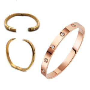 Prego Personalizado Pulseira Homens Mulheres Bangle Luxo Designer Jóias Titânio Aço Simples Moda Amante Casamento Noivado Festa Presente Mulheres Pulseiras Jóias