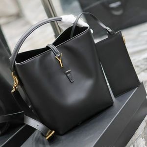 LE 37 Designer Bag Luxury Leather Bucket Bag Women Axelväskor Crossbody Tote 2-i-1 Black Pures Högkvalitativa handväskor