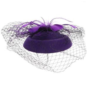 Bandanas hatt mesh peadband fascinators hattar banque huvudbonader 20s pillbox bröllop fest huvudbonad hår båge slöja prom svart