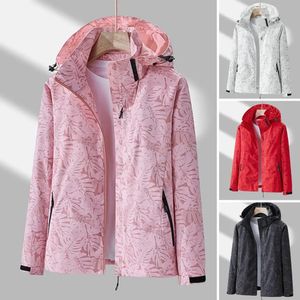 Women's Fur Faux Women Jacket Outdoor Windbreaker Singlelayer Waterproof Coat Long Sleeve Hooded Zipper Zip Up Lady Fall Spring 231205