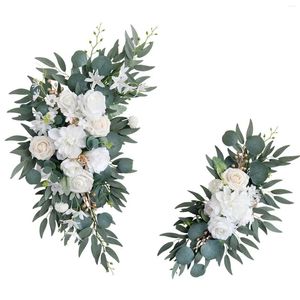 Flores decorativas arco de casamento flor artificial arranjo de recepção para cortinas festas porta da frente mesa de cerimônia