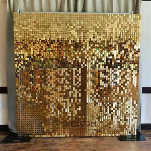 30x30cm 3D väggklistermärken Crystal Pneumatic Sequin 3D Art Wall Panel Mirror Wall Clota Paint Wedding Birthday Party Decor Märke X02107