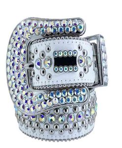 2022Simon rhinestone Belt with bling rhinestones for mens Women Designer belts as birthday Christmas gift23349062587