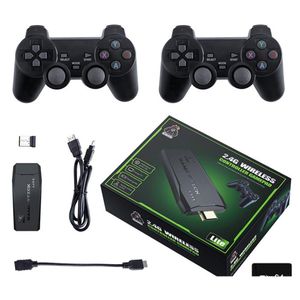 Nostalgic Host 4K Hd Portable M8 Consoles Video Game Console With Two 2.4G Wireless Controllers Classic Games Double Gamess Player F Dhj46