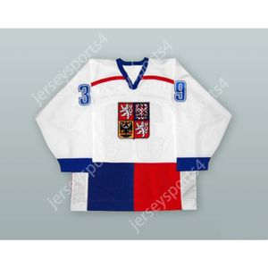 MAGLIA DA HOCKEY BIANCA DOMINIK HASEK 39 REPUBBLICA CECA NUOVA cucitura superiore S-M-L-XL-XXL-3XL-4XL-5XL-6XL