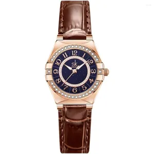 Wristwatches CMS SK Ladies Easy Read Watch With Arabic Numerals Crystal Diamond Women Dress Watches Water Resistant