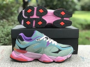 N 9060 Multifärg rosa gröna designer basketskor toppkvalitet man/kvinna unisex sport sneakers med original låda snabb leverans