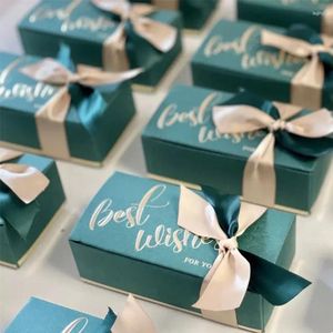 Prezent Wrap Wedding Favors Pudełka z kreatywną wstążką prostokątną papierową pudełko na zaręczyny Aniverary przyjęcia urodzinowe