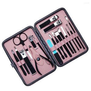 Nail Art Kits 1 Set/18pcs Stainless Steel Manicure Supplies Fingernail Toenails Trimming Tools