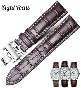 Faixa de relógio de bezerro para longines masters coleção pulseira de relógio pulseira de couro 13 14 15 18 19 20 21 22 24mm strap9769188