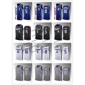 バスケットボールジャージDe'aaron Fox Malik Monk Domantas Sabonis Sacramento''mens''men 2023-24 City Authentic Jersey _jersey