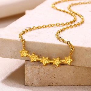 Pendant Necklaces Classic Simple Tiny Spot Necklace Gold-plating Star Choker Jewelry For Women Elegant Charm Collar Gifts