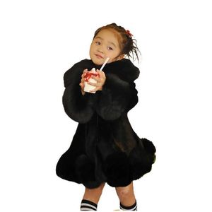 ダウンコート冬ジャケットキッズガールパーカーキュートな暖かいフェイクファー女の子の子供服ソフトパーティーベビーコート210911ドロップデリバリーメイトディスク