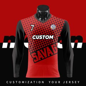 Other Sporting Goods Custom Mens Soccer Shirt Fully Sublimated Printed Long Sleeve Jersey Football Training Uniforms Shirts WOX1210 231206