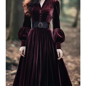 Jaquetas femininas Outono Inverno Moda Chinesa Ocasião Formal Vestido Longo Estilo Super Bonito Roxo Vermelho Veludo 231205