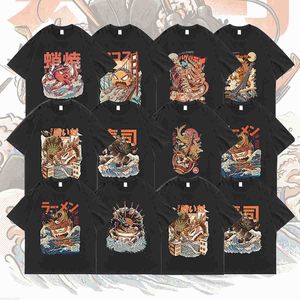 Erkek Hoodies Sweatshirts Neploha Ukiyoe T Shirts Erkekler Büyük Boy Japon Rahat UNISEX Üst Tee Erkekler T-Shirt Street Giyim Vintage Tshirts Harajuku Y2K Giyim