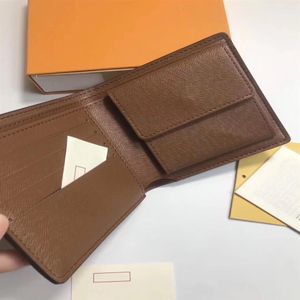 Hela avslappnade herrmynt Purse Fashion Short Card Bag läderplånbok Multifunktion Kreditkortsklipp Ficka förvaring Square254s