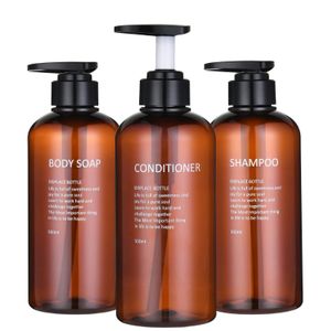 Liquid Soap Dispenser 3Pcs Shampoo and Conditioner Dispenser Bottles Bathroom Plastic Empty Refillable Pump Lotion Bottle Cosmetic Containers Set 231206