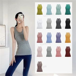 LL-22 Hızlı Teknik Hizalama Tank Yaz Kadın Yelekleri Tanklar Kolsuz Hızlı Kurutucu Ter Absoring Nefes Alabaş Lemen Kolsuz Yoga Üstleri Egzersiz Serin Lu T-Shirt