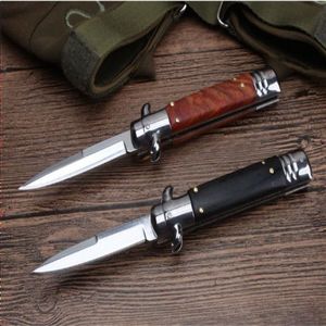 Hot INCH Pocket Knife Stiletto Outdoor 76" Italian Godfather Bill DeShivs Steel Blade 440C Survival Camping Gear Automatic 10 Kni Obgr