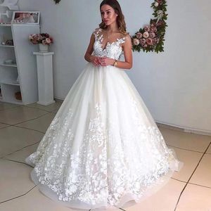 Elegancka koronkowa suknia ślubna Vestido de novia 2024 bez rękawów Suknia negocja