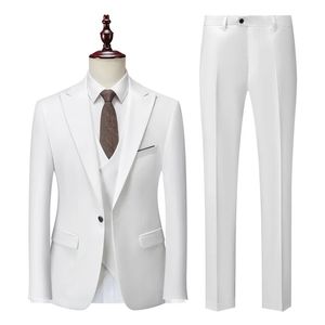 Mens Tracksuits Jacket Vest Pants 3 Pieces Set Fashion Casual Boutique Business Dress Wedding Groom Suit Blazers byxor 231206