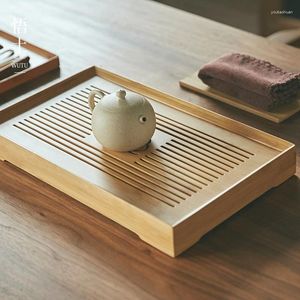 Tea Trays Rectangular Japanese-Style Set Household Living Room Water Storage Type Dry-Bubble Solid Wood Small Table Simple Tray