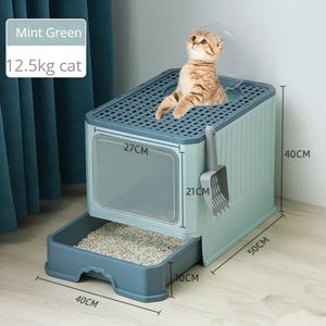 Outros suprimentos de gato de grande tamanho da caixa de areia de gato de gato de grande porte previamente, evite respingos de suprimentos para animais de estimação Dustbin 231206