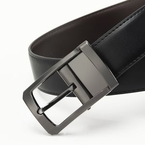 Classic Female Designer Printed Male Business High-quality Designer Mens Leather Reversible Rotating Two-in-one Large Pin Buckle Belt
