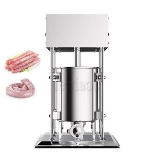 Máquina elétrica de fazer linguiça, 10l/15l/20l, comercial vertical com 4 funis de enchimento, fabricante de linguiça