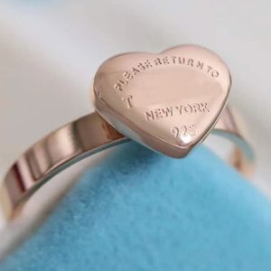 stainless steel band ring with heart shape and words design in three colors plated for women wedding jewelry gift have stamp velet bag