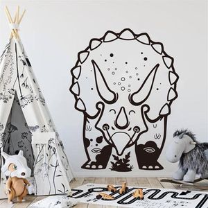 Cartoon Triceratops Dinosaurier Wandaufkleber Jungenzimmer Kinderzimmer Großer Jurassic Park Dino Tier Wandtattoo Schlafzimmer Vinyl Home Decor 2183H