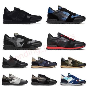 2024 NOWOŚCI Luksusowe projektant marki Casual Shoes RockRunner Camo Black White Green Orange Męs Mens Treners Platers