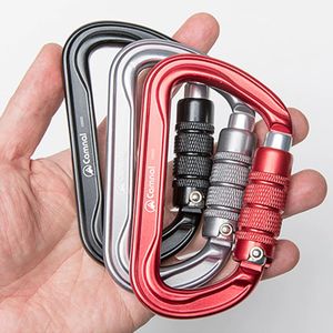 Carabiners 30KN Climbing Carabiner Clip Auto Blokowanie ciężkich akcesoriów do haczyka w kształcie litery D do wspinaczki na zewnątrz wspinaczka