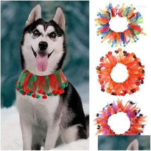 Hundkläder jul husdjur hals krage elastiska justerbara katter hundar halloween band halsband klä upp kostymfestivaler tillbehör d dh8nd