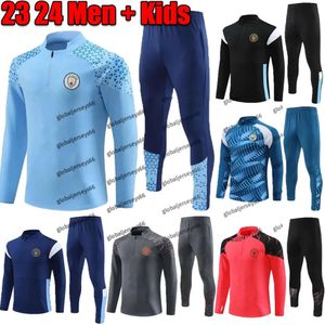 Haaland 23 24サッカートラックスーツDe Bruyne Mans Cities Tracksuits Grealish Sterling Ferran Mahrez Foden 2023 2024トレーニングスーツユニフォームMen _Tracksuit