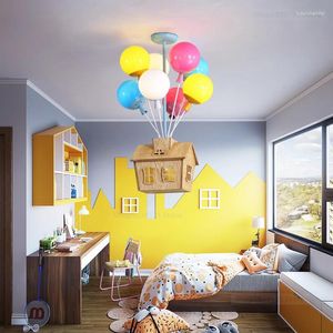 Pendelleuchten, Cartoon-Lichter, Ballonfliegendes Haus, Hängelampe, Kinderzimmer, Schlafzimmer, Wohnzimmer, Bräutigam, Dekor, modernes LED-Licht