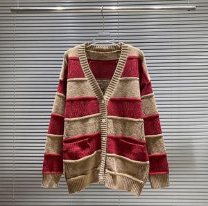 Damskie swetry designerskie ubrania Top wełniane swobodne drewniane dzianinowy płaszcz z dzianiny z długim rękawem