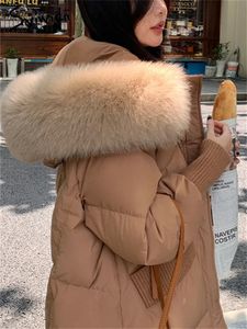 Womens Down Parkas Mens Vests Syiwidii Long 90 Duck Jacket for Women Fall Winter Thicken Warm Fur Collar Coats with A Hood Ladies Casual Puff 231206