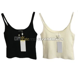 Canotta da donna con decorazione a stella con strass Gilet sexy in tinta unita T-shirt sportiva traspirante