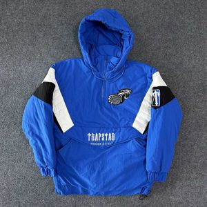 Höst- och vinter Ny Trapstar Blue Tiger -etikett Cotton Coat Thicked Hooded Jacket Par Mångsidig gatastil