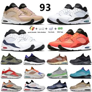 93S Buty do biegania 93 Sporty Sneakers Mężczyźni Triple White Black Sepia Stone Vintage Coral Dust Cactus Pakiet armii dary szary czerwony arbuz trenerzy kobiet