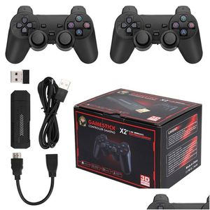 Nostalgiczny host x2 plus game stick 4K 3D retro wideo konsola wideo 2.4G kontrolery bezprzewodowe HD 4.5 wbudowane 41000 gier 40 DEL DHMYV