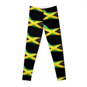 Aktive Hose Jamaika OK Hand Flag Leggings Yoga Wear High Waist Damen