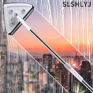Other Housekeeping Organization Triangle Glass Wiper Telescopic Rod Windows Cleaning Brush Window Cleaner Professional Household Tool 231205