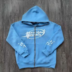 Men s hoodies tröjor produkter Lete tryck kvinnor europeiska och amerikanska y2k tröjor lösa blixtlås tröjor cardigan streetwear jacka 231206