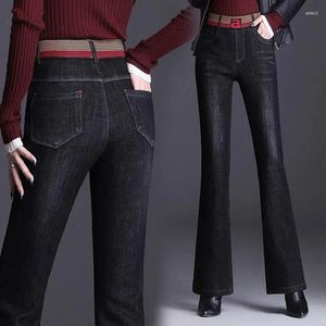 Women's Jeans Women 33 Big Size High Waist Vintage Flare Denim Pants Slim Stretch Straight Vaqueros Casual Pantalones Korean Trouser